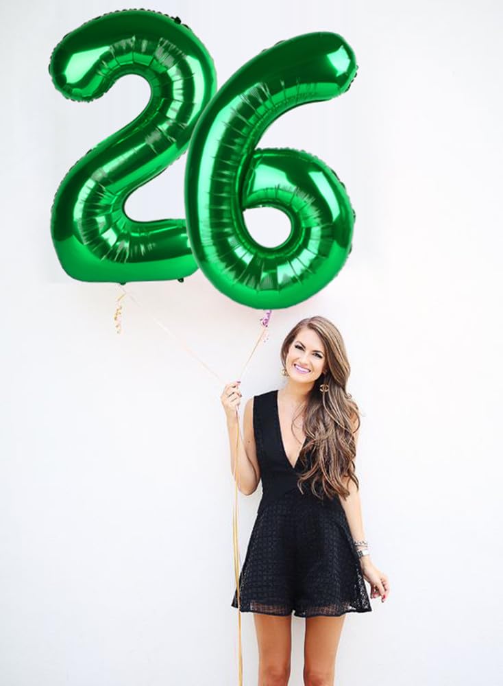 40 Inch Dark Green Number 2 Balloon, Two Balloon Number 2Nd 12 21St Birthday 2025 Party Decorations For Celebration Graduations