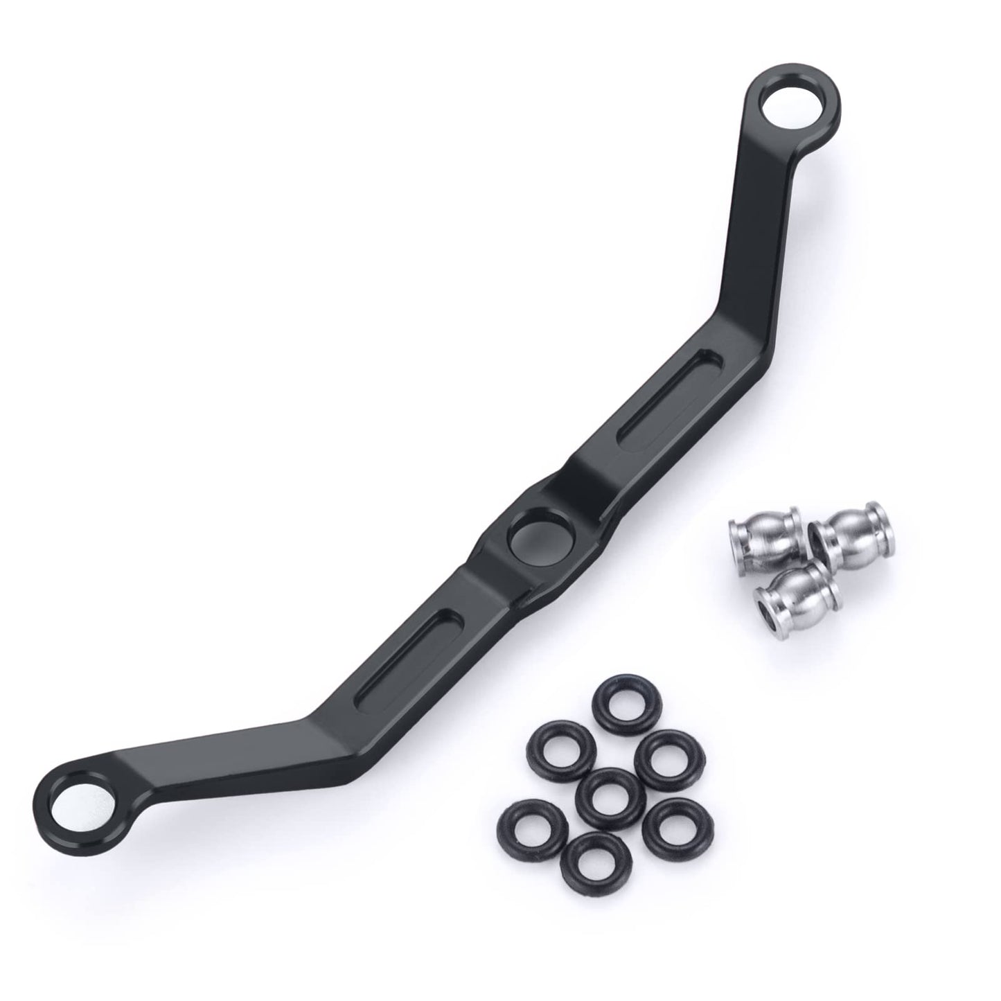 RCLIONS Aluminum Steering Link for 1/18th TRX4M RC Crawler Car Upgrades (Black)