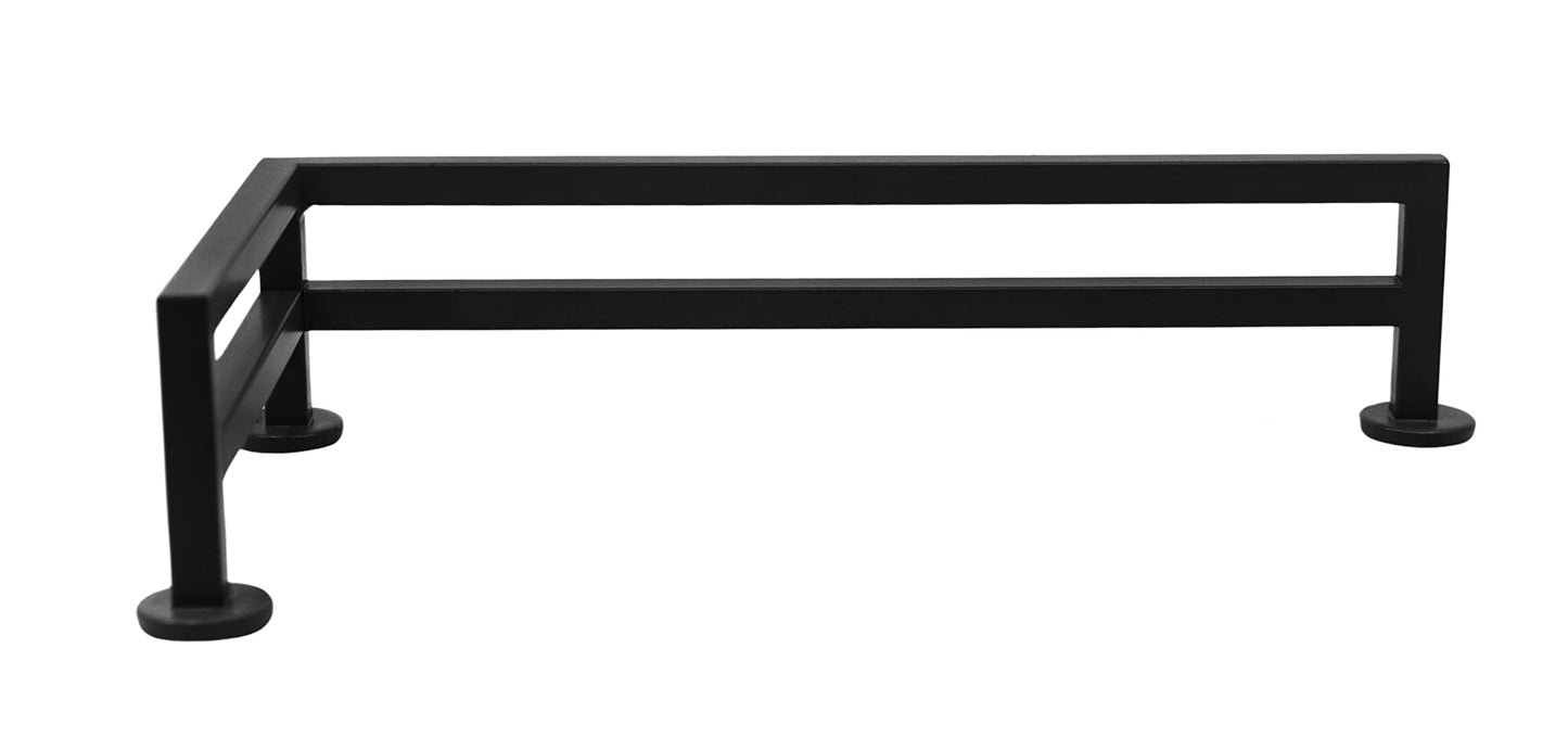 Teak Tuning Fence Style  L-Shaped Fingerboard Rail  11 - Custom Designed by Teak Tuning - enhanced Solid Steel Construction  Matte Powder Coated Finish in Black - Superior Non-Slip Foam Feet