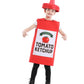 Seasons Mustard Costume Ketchup Cosplay Halloween Costume For Child 4-9 Years (Red Ketchup)