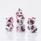 Vampire Dice FLASHOWL Blood Dice D&D Dice Set with Irregular Spray Red Dots Blood Splatter Polyhedral Role Playing Gaming Dice D