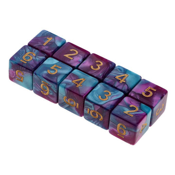 Yiotfandoll 10PCS Polyhedral Dice D6 Dice 16mm Acrylic 6 Sided Dice Double Colors Game Dice for RPG MTG DND Dice Table Games (Bl