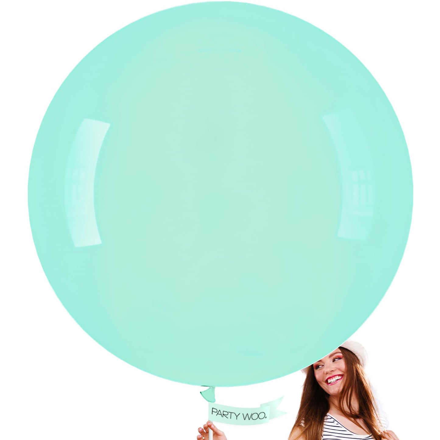 Partywoo Mint-Q03 4Pcs 36' Balloons, Ice Cream Theme, Latex, Jumbo, For Birthday, Wedding Decorations