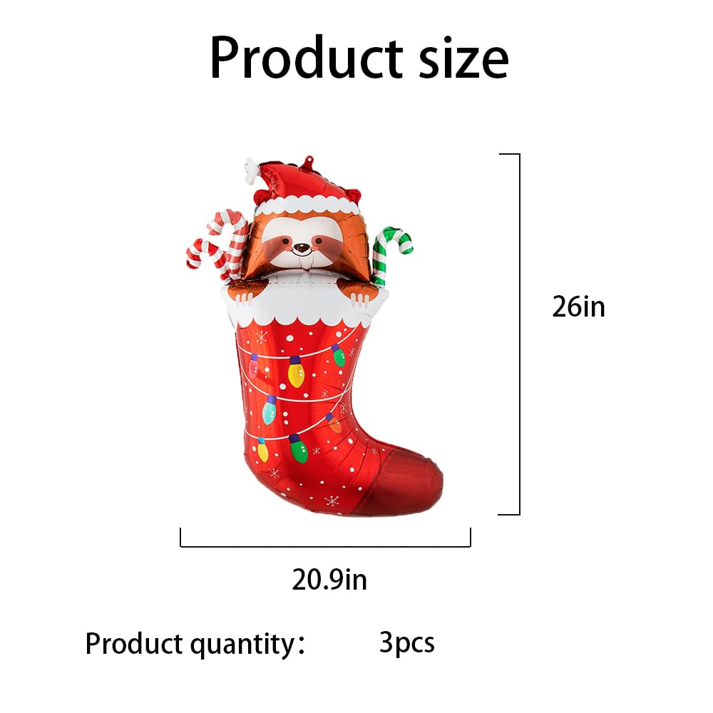 Hadckja Christmas Stocking Balloons Christmas Balloons Christmas Stocking Foil Balloons For Christmas-Themed Party Birthday Part
