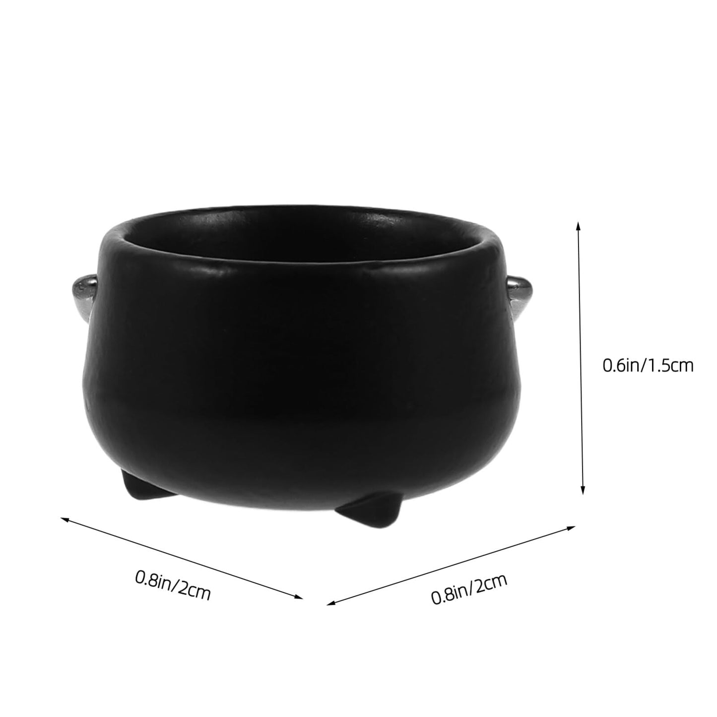 Toyandona Miniature Witch Cauldron, Mini Cauldron Pot Halloween Miniature Figurine Black Candy Cauldron Kettles Dollhouse Furnit