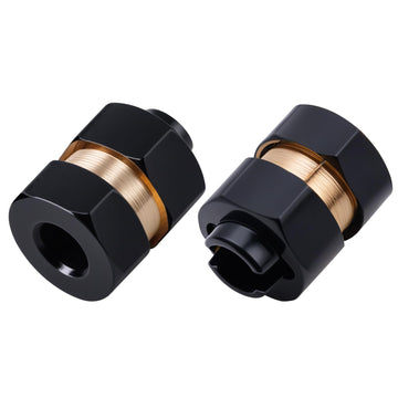 4pcs Brass Wheel Hex Extended Adapter Upgrades for Axial SCX24 90081 1/24 RC Crawler Car, with Locknuts and Cross Wrench
