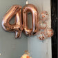 Paticool 40 Inch Rose Gold Number Balloon 4, Large Number Foil Balloons Mylar For Girl Boy Birthday Party Celebration Decoration