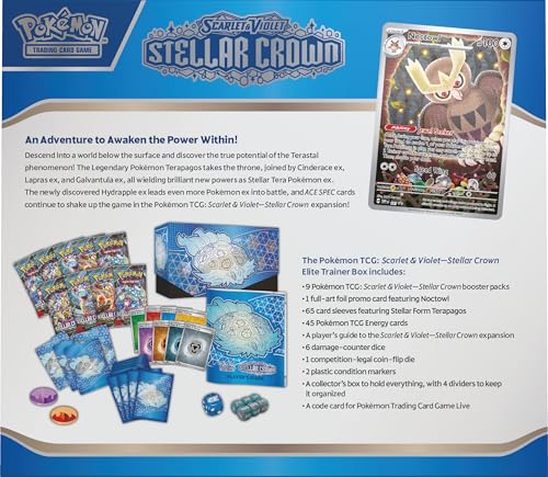 Pokémon TCG Scarlet & Violet Stellar Crown Elite Trainer Box - Multi, Small, Model 820650859229, Paper Material