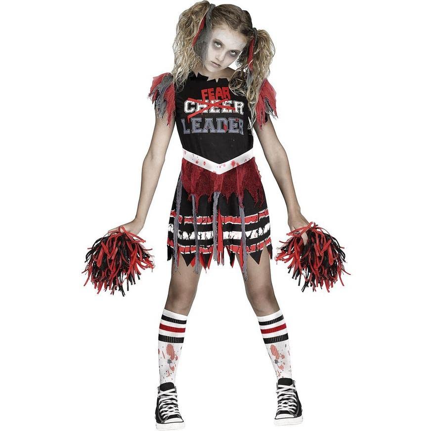 Fun World Funworld Kids' Zombie Fearleader Costume, Large 12-14, Red