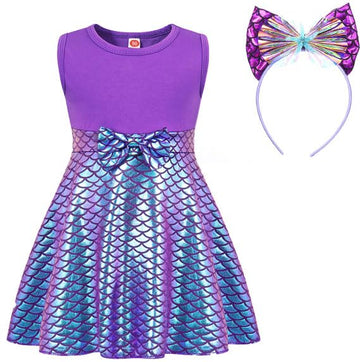Henzworld Mermaid Birthday Outfit Baby Girl Princess Costume Sleeveless Party Dress Cosplay Role Play Halloween 2T