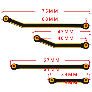 RZXYLRC Heavy Brass High Clearance Links Chassis Rod Set for 1/24 RC Crawler SCX24 AXI90081 Deadbolt AXI00004 B17 Upgrade Parts