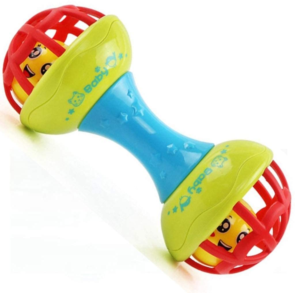 Noxxi Dumbbell Rattle Toy Colorful Plastic Non Toxic, Tasteless, Hanging Soft Toys Gift, 100% Safe For Infants/New Born Babies R