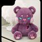 Elainren Creepy Gothic Bear Stuffed Gifts, Plush Goth Teddy Bear With Wings, Crazy Purple Bear Plushie Toy Dreadful Bear Stuffed