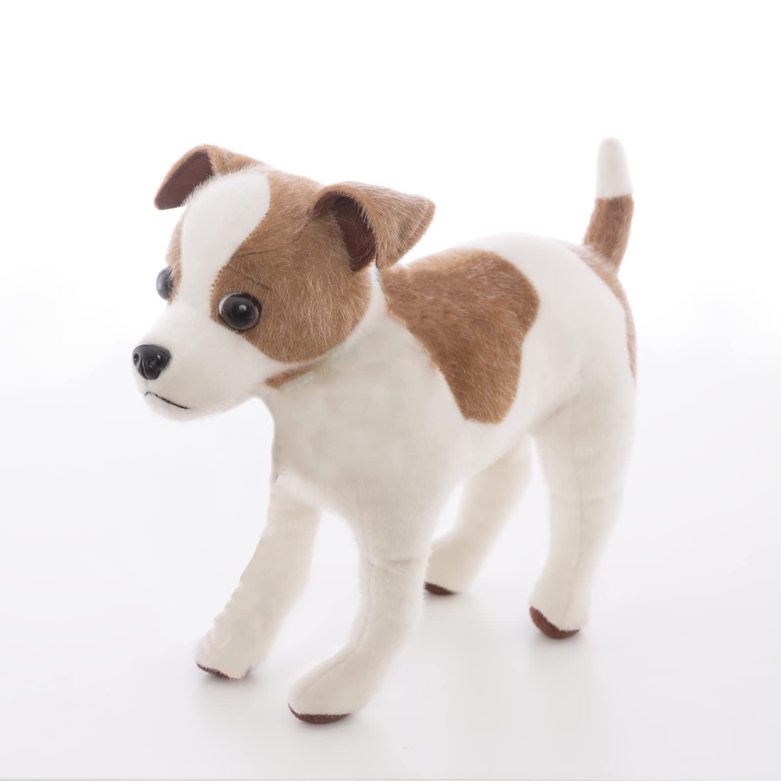 Cu-Mate 12'' Realistic Jack Russell Terrier Plush - White & Brown Standing Puppy Dog Stuffed Animal Gift