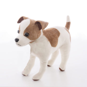 Cu-Mate 12'' Realistic Jack Russell Terrier Plush - White & Brown Standing Puppy Dog Stuffed Animal Gift