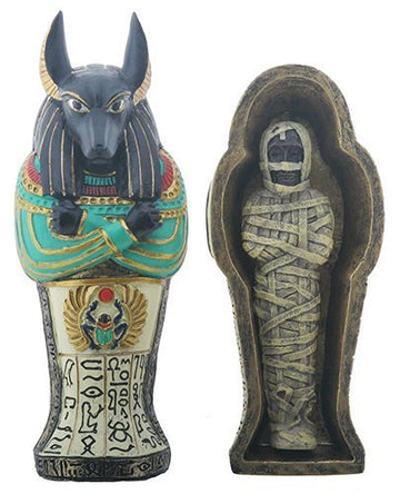 Ytc Egyptian Anubis Coffin With Mummy Decorative Figurine Statue