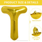 Toniful 40 Inch Large Gold Letter T Balloons Helium Balloons,Foil Mylar Big Balloons For Birthday Party Anniversary Supplies Dec