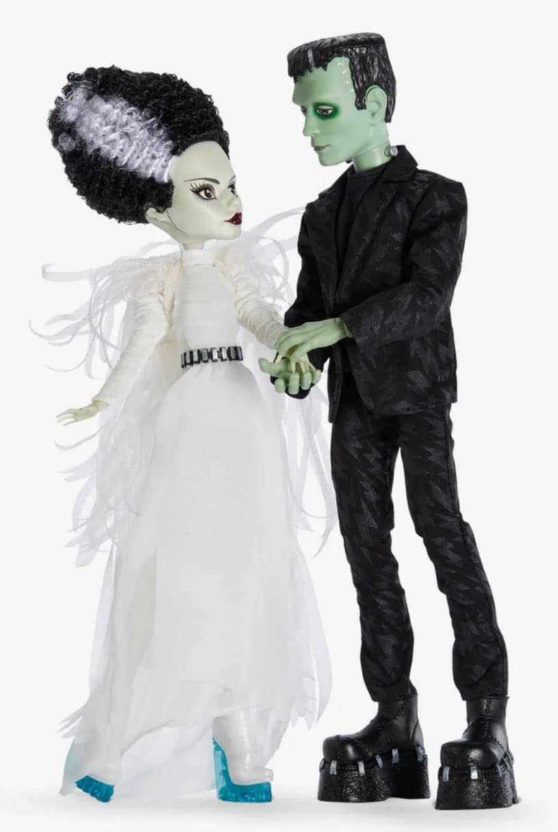 Monster High Frankenstein & Bride Doll Set, 10.5in, White, Model HDW25, Plastic