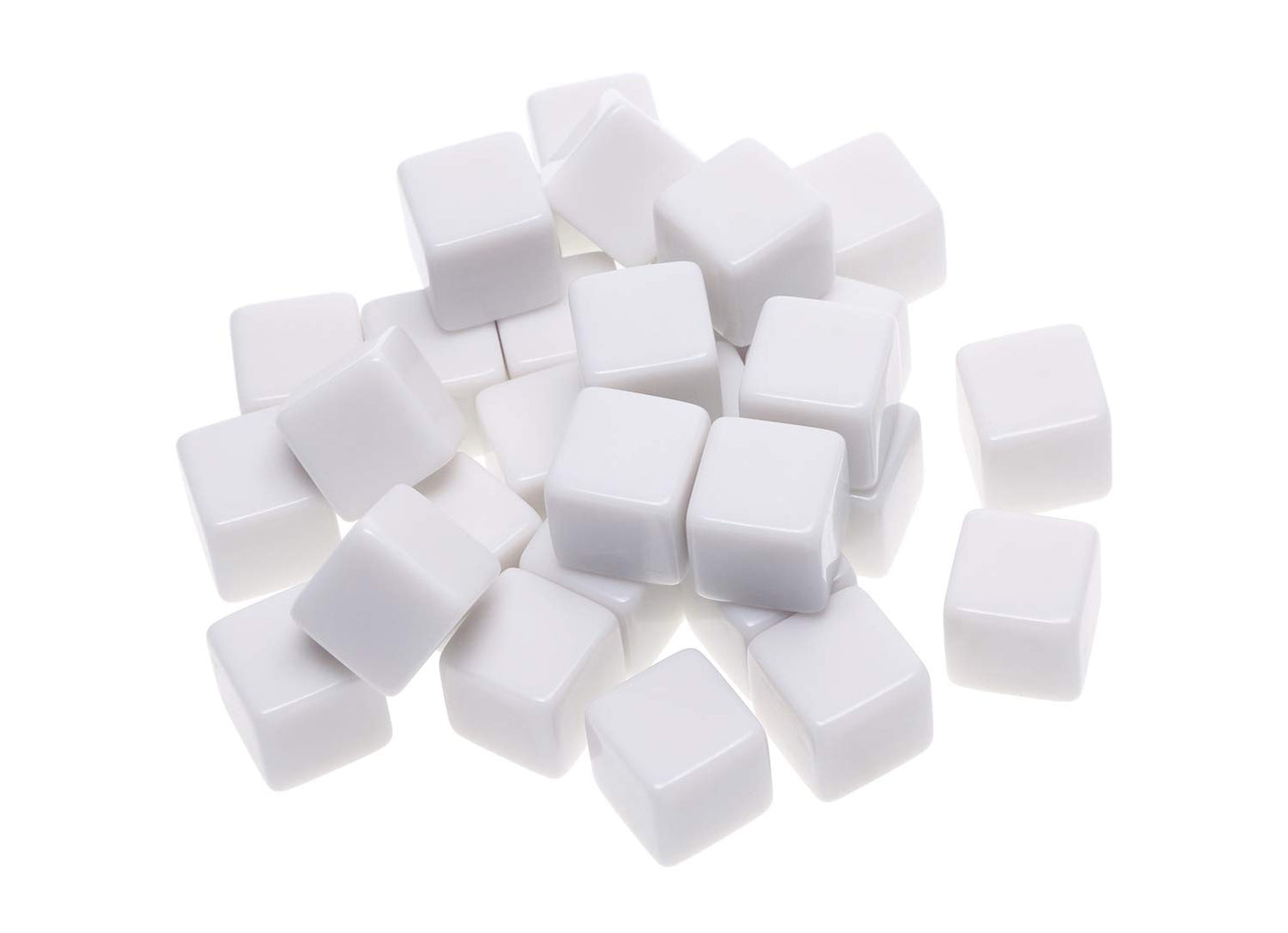 Shapenty 16MM White Acrylic Uniform Blank Dice Cubes for Classroom Board Games, DIY Sticker, Math Counting Teaching, Party Favor