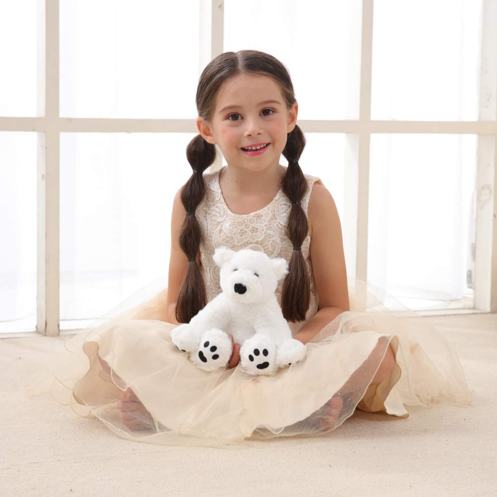 Apricot Lamb Plush White Polar Bear Stuffed Animal - Soft Cuddly Toy, 8 Inches, Perfect for Kids
