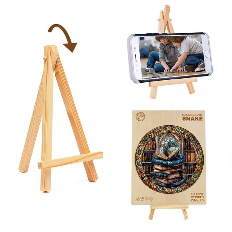 Jigfoxy Wooden Puzzle for mature-themeds  Snake Visual Horse Wooden Jigsaw Puzzles for mature-themed  Unique Animal Shape Wood Cut Puzzles  Christmas Thanksgiving Gifts for Friends Family (M-11.4 * 11.4in-200pcs)