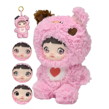 Shopular Nommi Blind Box Opened Plush Doll Nommi Loveliness Never Ends Series Confirmed Kawaii Plushie Charm Doll Cute Xmas Collectible Birthday Gift (Pink Pig)