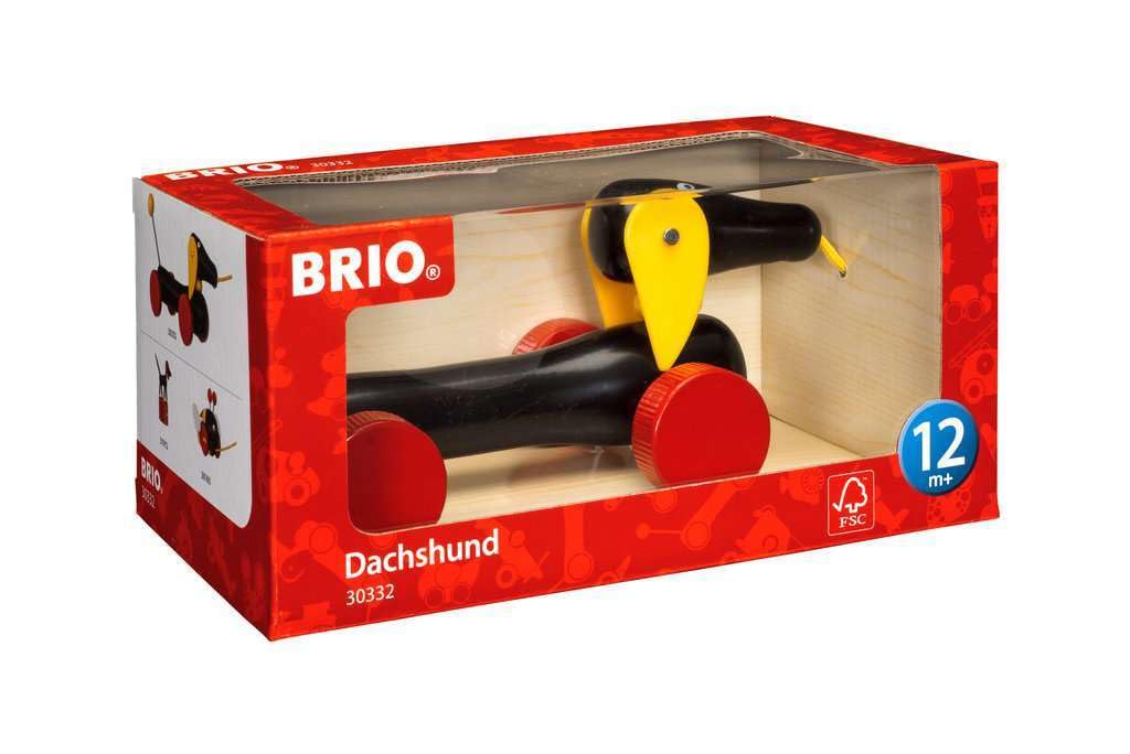 Brio World - 30332 Pull Along Dachshund | Interactive Toddler Toy | Durable Wooden Construction | Fsc Certified Sustainable Wood
