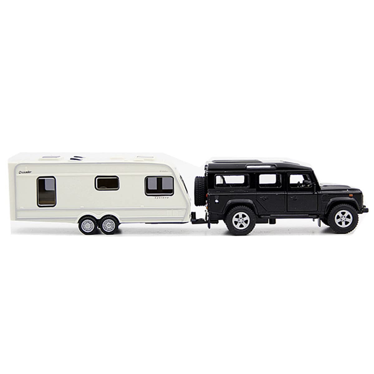 Toy Camper SUV Trailer Towing RV Motorhome Toys for Boys Diecast Truck Model Car Metal Pull Back Toy Cars Vehicle, Doors Open Li