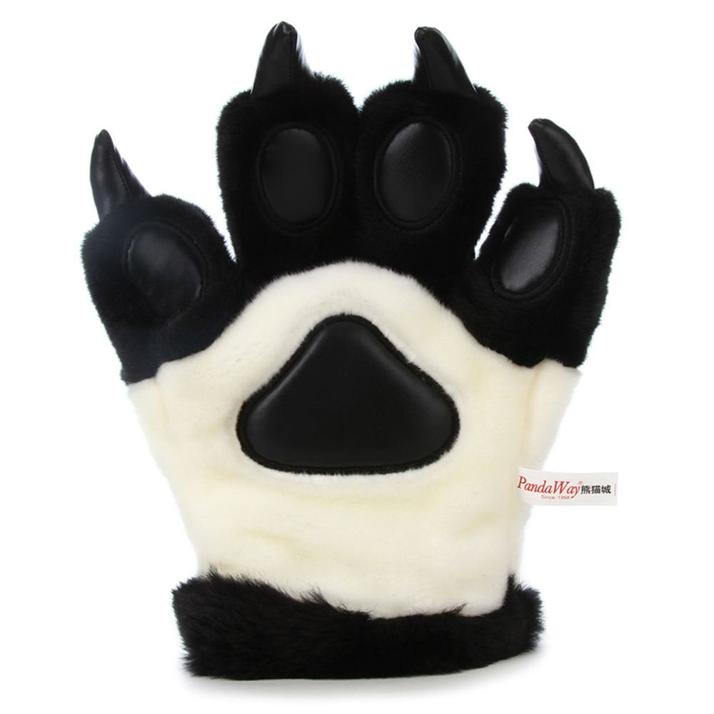 1 Pairs Cute Simulation Panda Paw Plush Toy Tiger Paw Plush Gloves