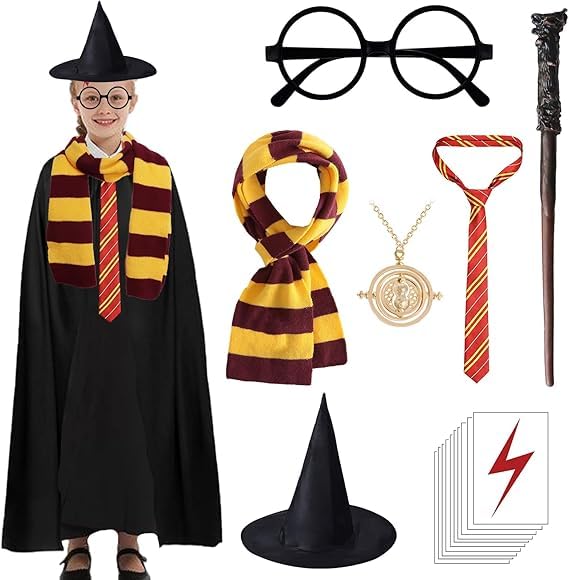 Quickhaven A Set Of Costumes, Robes With Scarves And Glasses, Costumes For Themed Parties And School Events