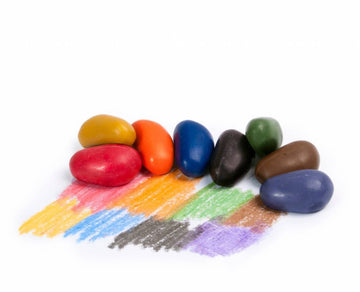 Crayon Rocks, Crayons in a Rock Shape, 8 Count, Tripod Grip Made For Handwriting Development in Kids and Toddlers, Fun & Educati