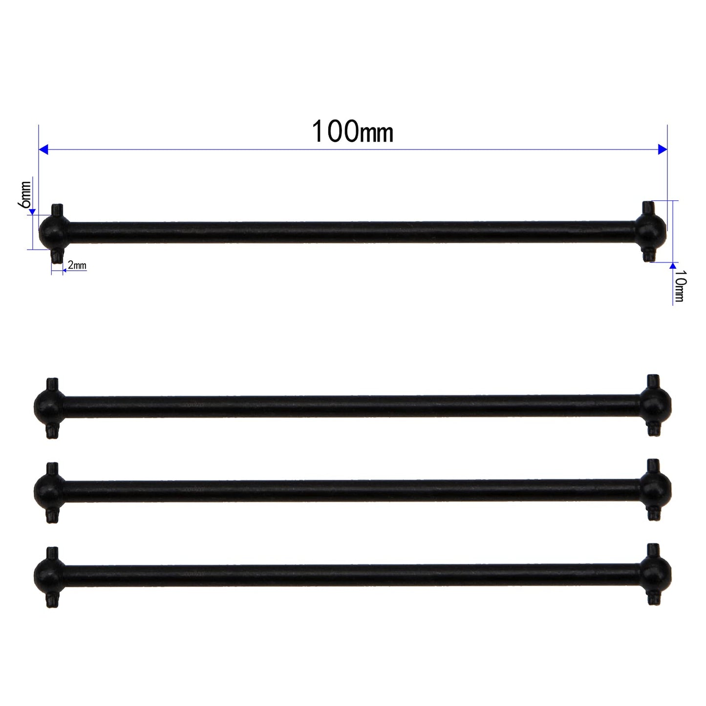 4Pack Front/Rear Center Drive Dogbone Shaft 100mm 538104 Transmission Shaft Compatible with Redcat Racing HSP HPI FS-Racing 1/10