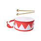 Enakshi (Label) Creations Double Side Hand Drum With Drumstick Hand Eye Ability Durable Montessori Toy Red White
