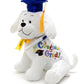 Papijojo Graduation Autograph Stuffed Dog With Pen, Blue Hat - Congrats Grad! 10.5'