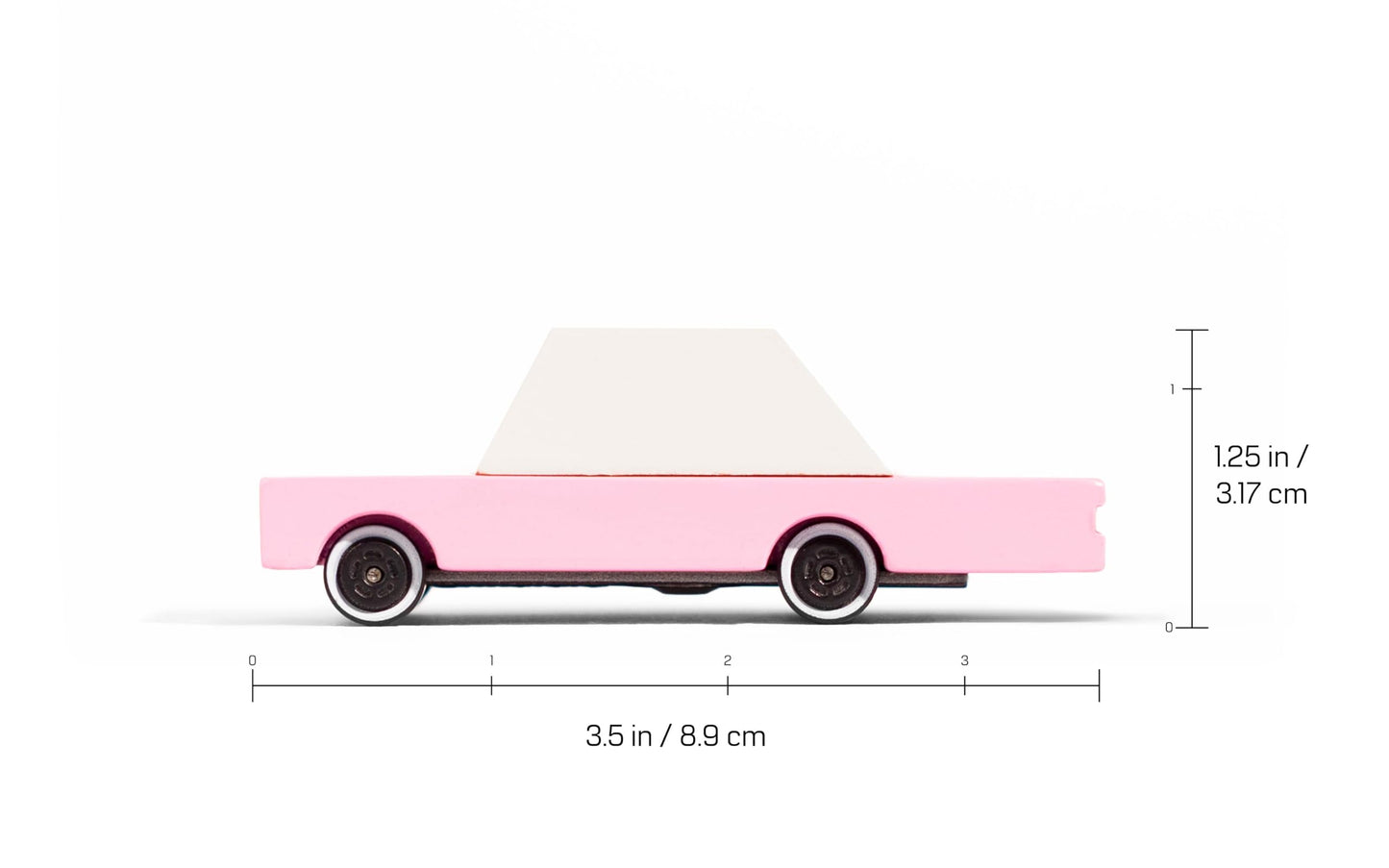 CANDYCAR Wooden Diecast Collection - Pink Sedan  enhanced Handcrafted Beech Wood Toy Car