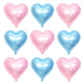 AnnoDeel 20pcs Blue Pink Heart Foil Balloons, 18inch Blue Heart Balloon and Pink heart Mylar Balloons for Love Heart Balloon Val