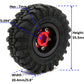 hobbysoul 4pc 1.0 Beadlock Wheels and Tires for RC Crawler Truck Axial SCX24 Traxxas 1/18 TRX4M Upgrades, HS701190