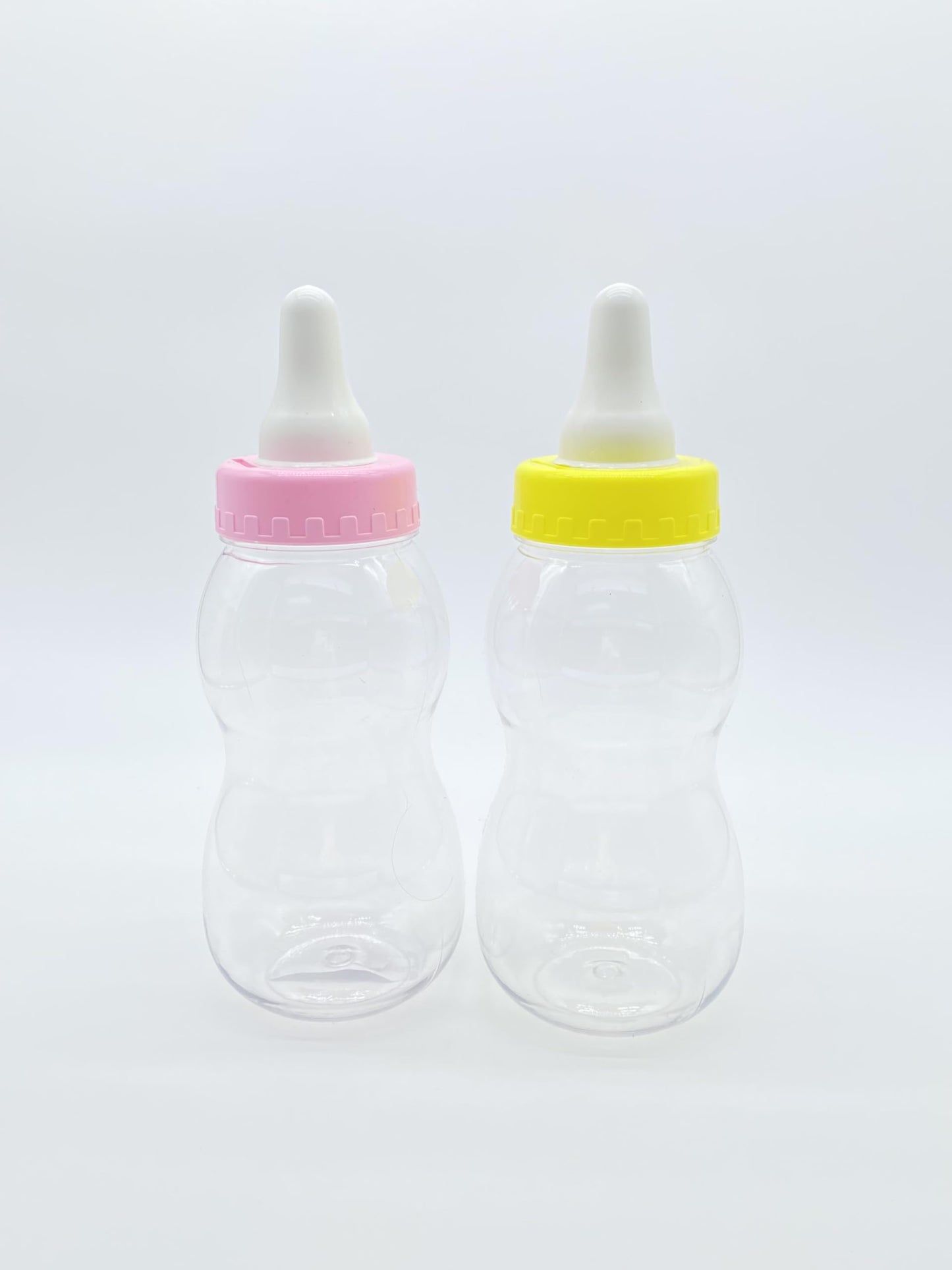 Paradise Beach Baby Bottle Piggy Bank Funny Coin Bank Transparent Pvc Piggy Bank For Kids Toddler Boys Girls 2 Pcs (Yellow Pink)