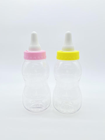 Paradise Beach Baby Bottle Piggy Bank Funny Coin Bank Transparent Pvc Piggy Bank For Kids Toddler Boys Girls 2 Pcs (Yellow Pink)