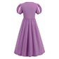 Addacos Girls Renaissance Medieval Dress Princess Costume Halloween Outfits Birthday Party Dress Up Clothes (Purple, 110 (3-4T))