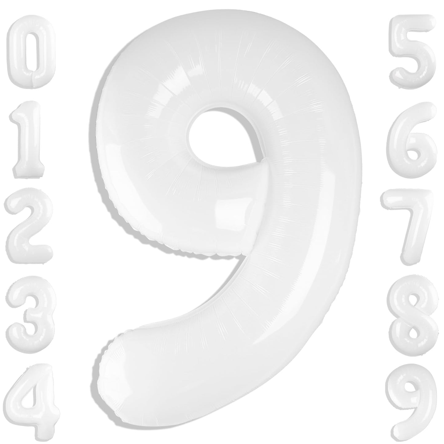 White 9 Balloon Number 40 Inch, Number 9 19 29 39 1989 Birthday Balloons Large Foil Mylar Decorations For Birthday Party, Engage