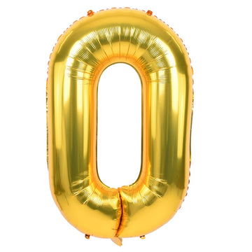 Toniful 40 Inch Gold Large Numbers Balloon 0-9 Birthday Party Decorations,Foil Mylar Big Number Balloon Digital 0 For Birthday P