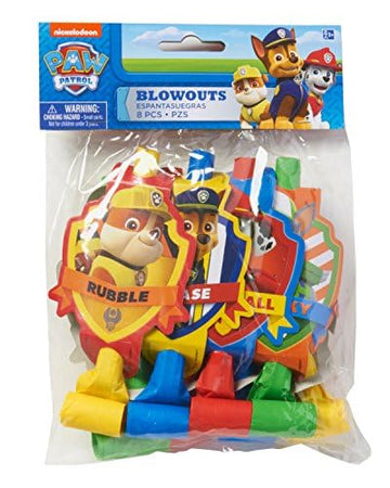 Paw Patrol Multicolor Party Blowouts - 5'', 8 Pieces - Perfect Birthday Party Favors for Kids