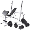 vidaXL Adjustable Workout Bench with Weight Rack, Barbell and Dumbbell Set 264.6 lb, Home Gym Equipment, Steel Construction, Cot