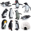 Ai-Fun 11Pcs Penguin Igloo Figurine Toys Realistic Ocean Tiny Animal Model Polar Animal Figures Set
