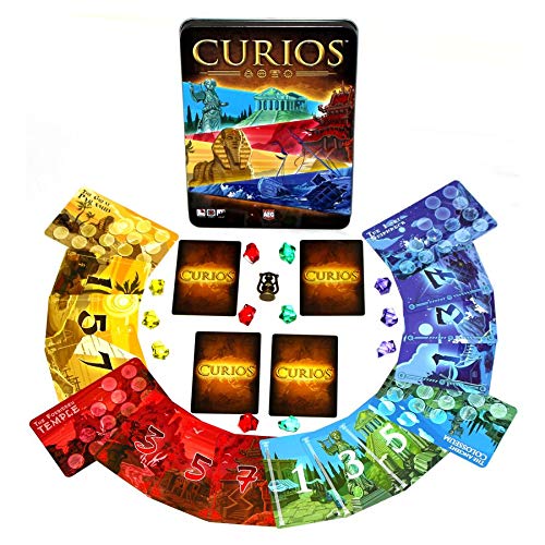 AEG Curios - The Curiously Cool Board Game of Treasure Hunting Fun, Quick Play, Easy to Learn, Bluffing, 2 to 5 Players, 15-20 M