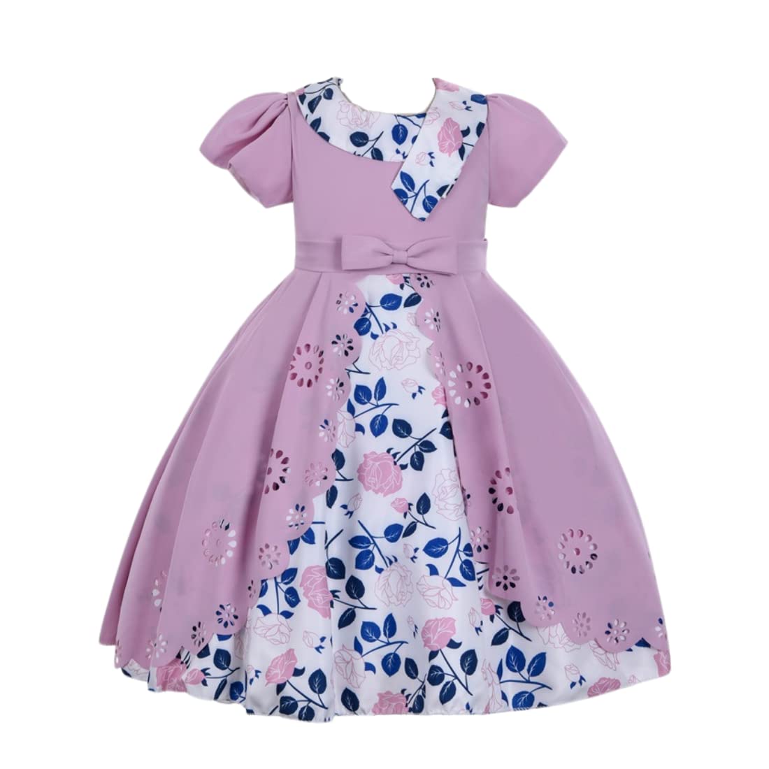 Cosplay Life Floral Dress for Girls and Young mature-themeds Fashion Flower Waistline Kids Party Festival Dress Ages 5-9 Years Old (Onion  5YRS)
