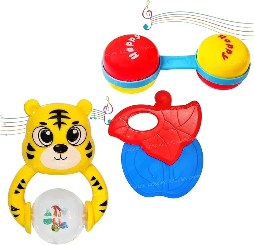 YOOKO Baby Rattles Toys Set, Infant Grab Shake Rattle, Sensory Teether, Development Learning Music Sound Toy, Newborn Birthday G