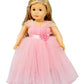 Girls Doll Clothes And Accessories , Princess Costume , Wedding Dress , Party Gown Dress For 18 Inch Dolls (Pink)