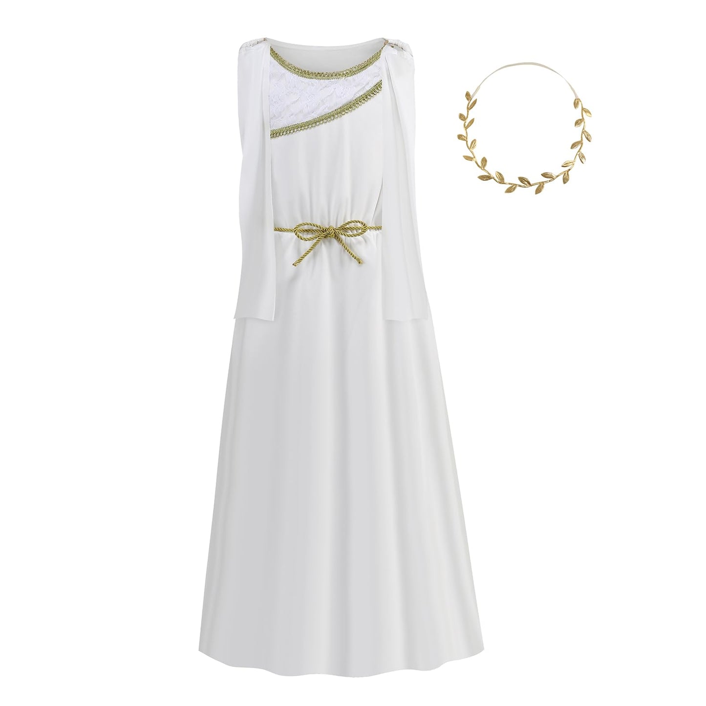 Lmyove Greek Goddess Costume Girls, Halloween Costumes For Kids Girls Athena Cosplay With Headepiece